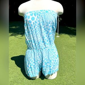 Blue Patterned Romper